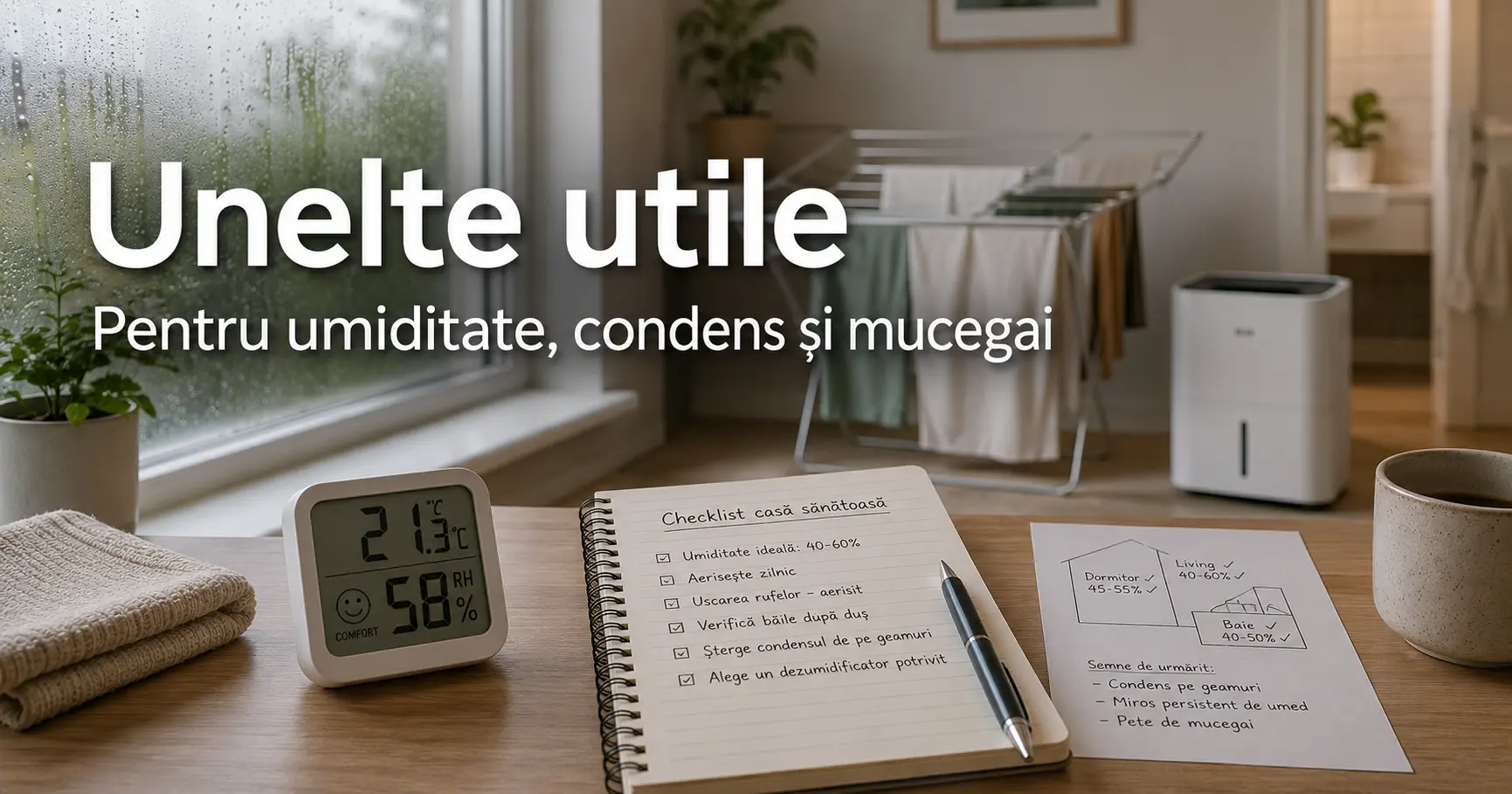 Unelte utile pentru umiditate, condens, mucegai și alegerea unui dezumidificator